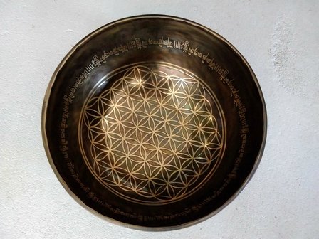  Flower of life singing bowl 17-18 cm