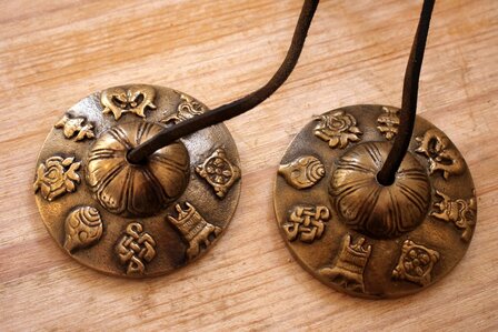 Tingsha (bronze) -Lucky symbols