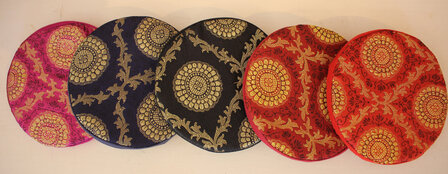 Singing bowl cushion brocade -flat 10 cm - 4 inch