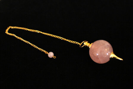 Pendulum rose quarz, round ( silver color)