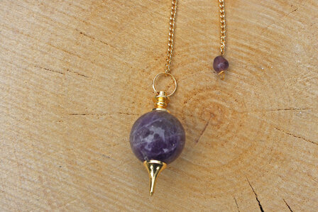 Pendulum amethyst, round ( silver color )