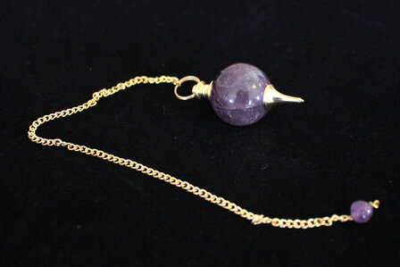 Pendulum amethyst, round ( silver color )