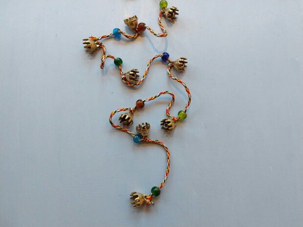 Bell string clawbell (17mm) with beads medium