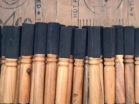 Mallet wood - leather tiny  Ø 20mm  (N) -black