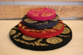 Singing bowl cushion brocade -flat 10 cm - 4 inch