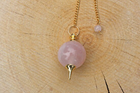 Pendulum rose quarz, round ( silver color)